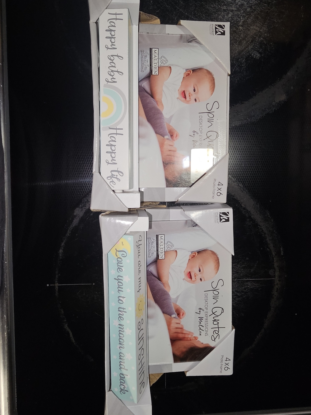 Malden White Baby Photo Frame Set with Pastel Rainbow and Sunshine Accents